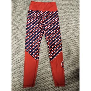 Get Lost Authent Outfitters Medium America Leggings Yoga Workout Pants Red White